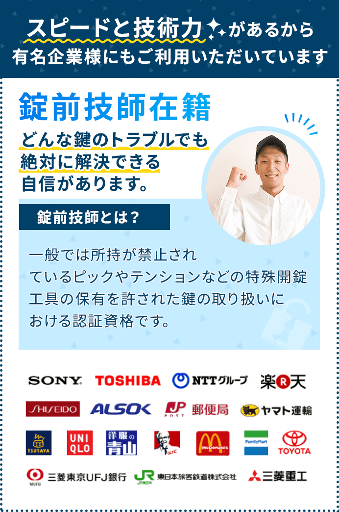 スピードと技術力があるから有名企業様にもご利用いただいています